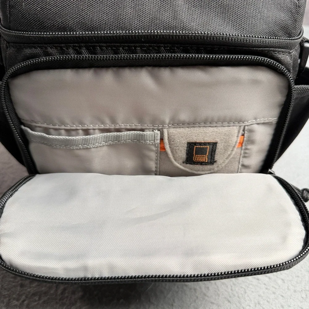 Lowepro Black Camera Bag Padded Orange Interior Shoulder Case with SD Slot